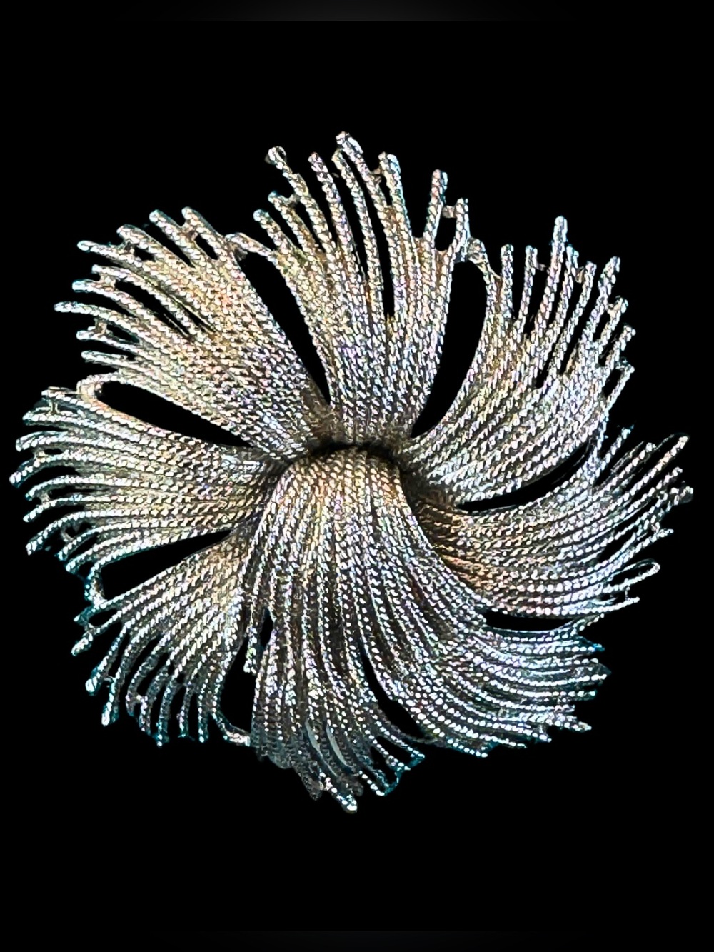 Vintage 60s STARBURST Monet Silver Tone Mid Century Brooch